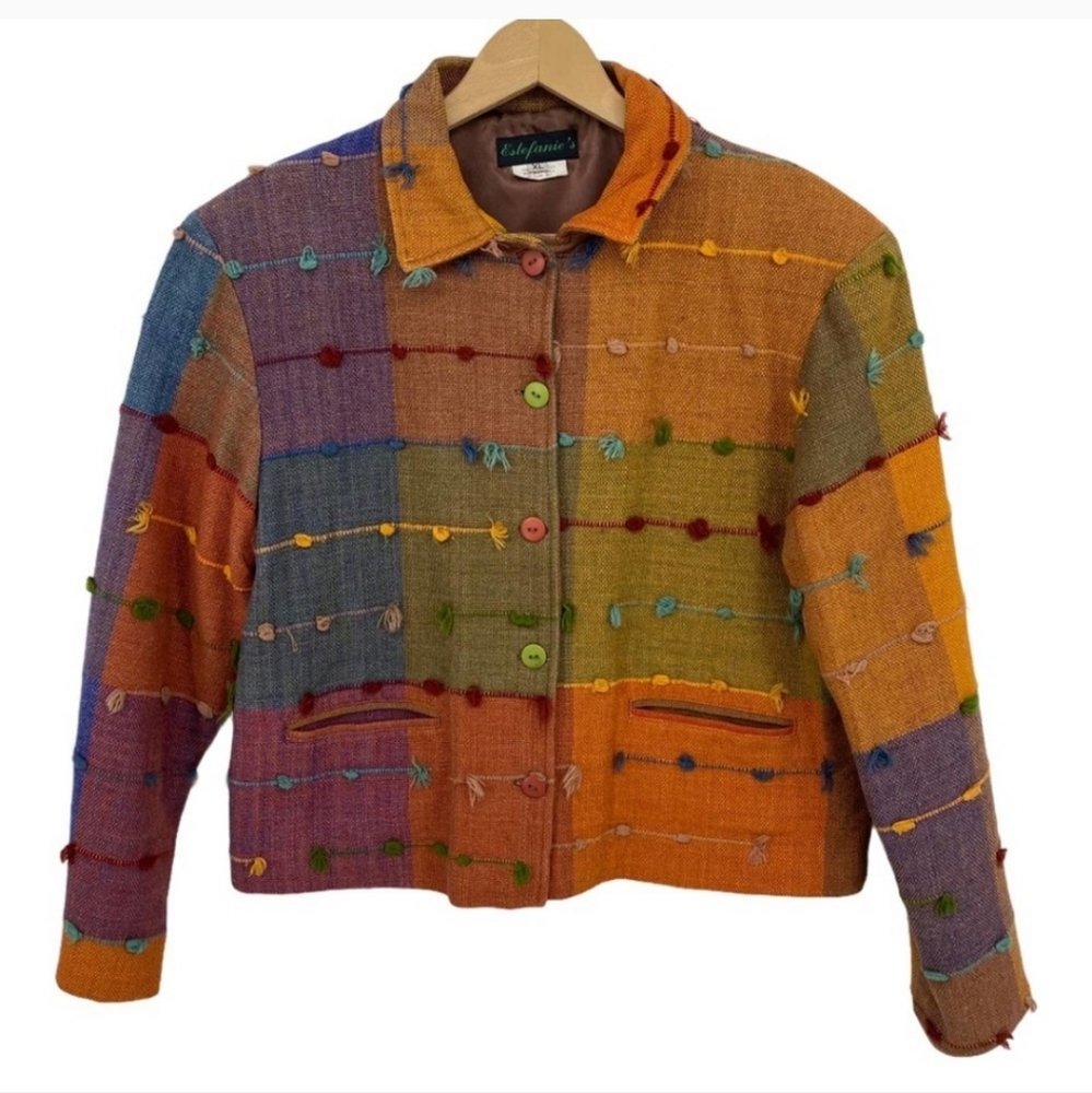 Vintage Estefanie's Multicolored Jacket Sz XL